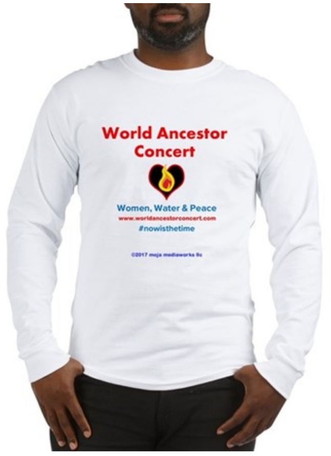 World Ancestor Concert Event design 2b on while long sleeve men's shirt